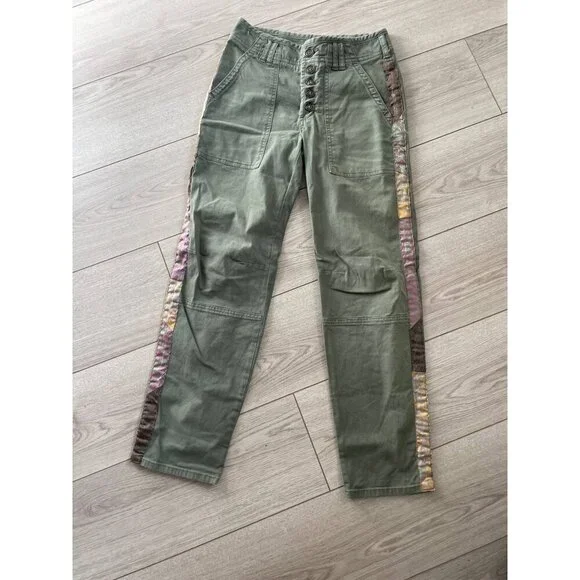 Anthropologie Pilcro Wanderer Utility Pants Women's Size 26 Green Camping Hiking - Picture 3 of 14